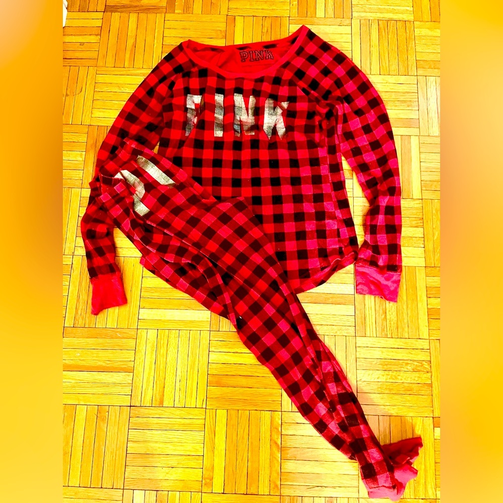 PINK Plaid Pajama Set